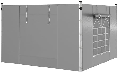 Outsunny 2 Paredes Laterales para Carpas 3 x 3/3 x 6 m 300x200 cm Gris