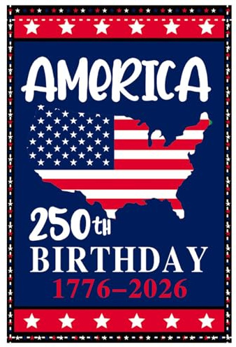 Drapeau du 250e anniversaire – 30, 5 x 45, 7 cm, drapeau américain 250, drapeaux double face pour jardin et cour pour affichage extérieur, bannière commémorative patriotique USA 250.