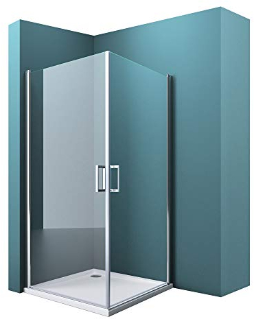Mai & Mai Cabine de douche en angle 85x85 portes de douche pivotantes auto-levantes pare douche paroi de douche RAV24K