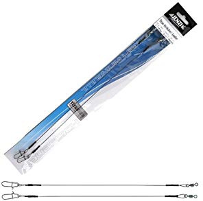 Set: 2 Packungen (4 Stück) Titan- Vorfächer zum erfolgreichen Raubfischangeln von Jenzi 30cm 7kg, 11kg,15kg je nach Auswahl+gratis Petri Heil! Aufkleber (Tragkraft 7kg)