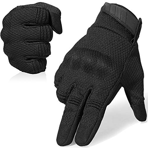 WTACTFUL Flexible atmungsaktive Taktische Handschuhe Einsatzhandschuhe Tatical Gloves Herren Vollfinger Touchscreen-Handschuhe Gilt für Kletter Radfahren Motorrad Jagd M Schwarz