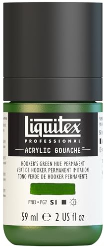 Liquitex 2059224 Professional Acryl Gouache - Hookers Grün Permanent Imit. , 59ml Flasche, matt - Acrylfarbe mit Gouache Eigenschaften, Hochdeckend, Wasserfest & Lichtecht
