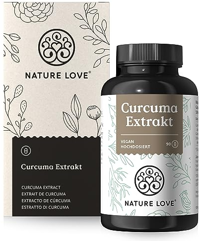 NATURE LOVE® Curcuma 15000 - Kurkuma Kapseln - 9 Monate Reichweite - hochdosiert 95% Curcumin pro Kapsel - mit schwarzem Pfeffer - vegan, laborgeprüft & in Deutschland produziert