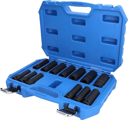 BRILLIANT TOOLS BT022625 Jeu de douilles à chocs [Powered by KS TOOLS] | Jeu de douilles à chocs longues 1/2'', 6 pans, 10 - 24mm, 13 pcs