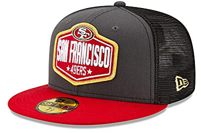 New Era 59Fifty NFL Draft21 49ers KepsEra Herrar - fitted cap basebollkeps flat brim hatt Sluten på baksidan, med skärm Sommar-Vinter Vår Sommar Höst Vinter - 7 3/8 (58,7 cm) antracit