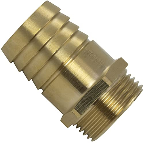 AERZETIX - Racor Macho Acanalado 1 para Manguera Ø32mm - Rosca Exterior - para Llave 34mm - Adaptador Conector Sistema Circuito de Irrigación Riego Bomba - en Latón