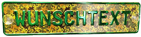 LKW Truck Fahrerschild Schild Namensschild Name oder Text Funschild Fun Schild Wunschtext AUTO Trucker Car, mit Camouflage Design Traktor Schild