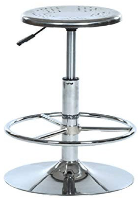 Hocker auf Rädern Edelstahl-Hocker, Arbeitsstuhl, Arbeitshocker, hohler Stuhl, drehbares Heben, geeignet für Laborproduktion, Werkstatt, Computerraum, 60-80 cm (Color : True Color) Marriage