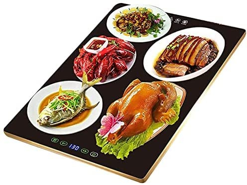 Piastra scaldavivande elettrica, vassoio riscaldante per buffet Piastra riscaldante Scaldavivande elettrico Touch screen di grandi dimensioni Pannello in vetro temperato per cucina Sala da pranzo