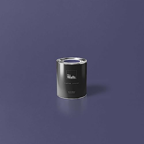 New Walls Premium Wandfarbe Violett, Dunkellila Liquid Luxury Dispersionsfarbe für Innenräume – 1 L