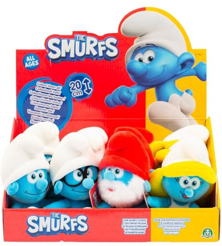 The Smurfs Die Schlümpfe, Plüsch, 20 cm, sehr weich, zufällige Modelle, Spielzeug für Kinder ab der Geburt, PUF15