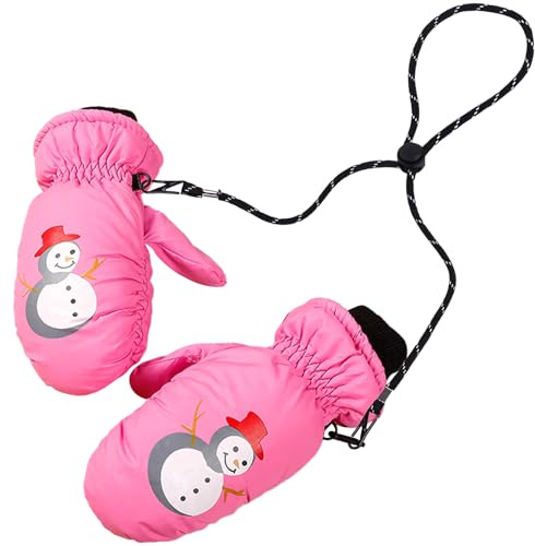 BDSHUNBF Gants de Ski Enfants, Gants Hivernaux Imperméables pour Enfants, Moufles de Ski Fille Garçon Gants Chaud Hiver Moufles Coupe-Vent Respirant Snowboard, Gants de Neige Imperméables d'hiver