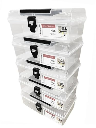 YOURSGARTEN® 10x Werkzeugkiste Werkzeugkoffer Werkzeugkasten Werkstattkiste Toolbox Organizer im Deckel mit Boxen und Trennwänden, wasser- /staubdicht, Kunststoff Abmessungen: 245 x 135 x 85