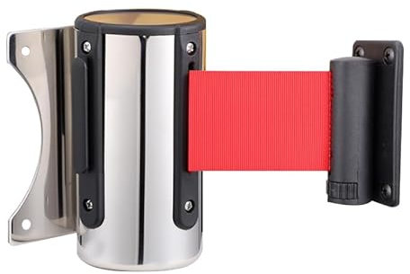 PINNERS Ruban extensible mural (5 mètres), ruban non passé, ruban délimiteur, support de ruban mural, ruban rétractable mural, barrière extensible murale, ruban de sécurité extensible de 5 mètres