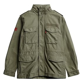 Superdry Herren Vintage Military M65 Jacke Blassolivgrün S