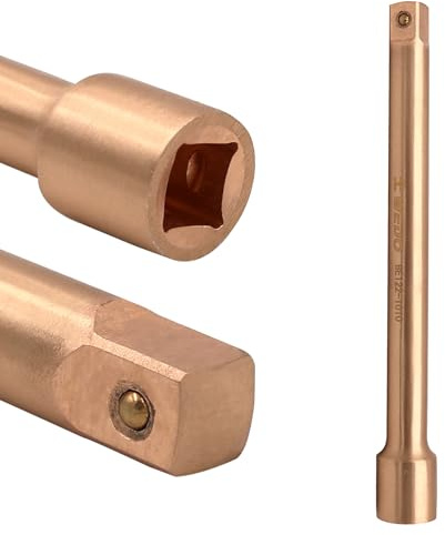 WEDO Non-sparking 1/2 Drive Socket Extension Bar,Length 8 Inch (200mm),can be used in conjunction with socket,Torque & Ratchet Wrench,Beryllium Copper,Non-magnetic,DIN Standard,BAM & FM Certificate