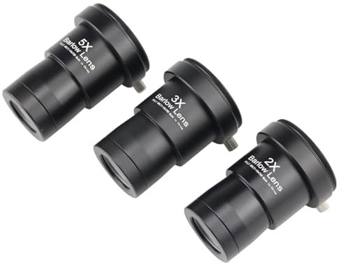 Teleskop Okular-Set, 2X 3X 5X Barlowlinse 1,25 Zoll Astronomisches Teleskop Okularlinse