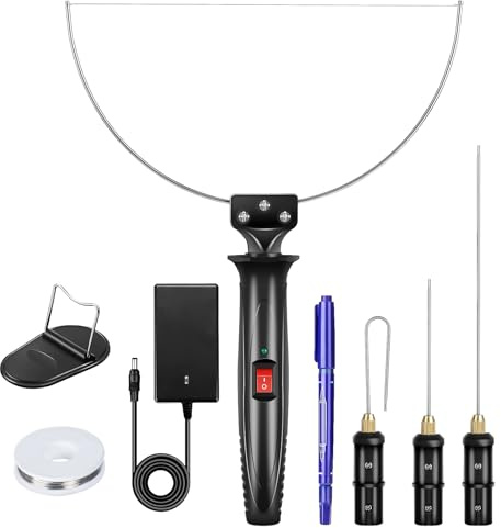 4-in-1 Hot Wire Foam Cutter, 9Pcs Electric Styrofoam Cutting Tools Kit, 18W Polystyrene Cutting Hot Tool with Adaptor, for Foam Board Cutting&Carving, Hole Digging, Detail Handling, DIY Crafts