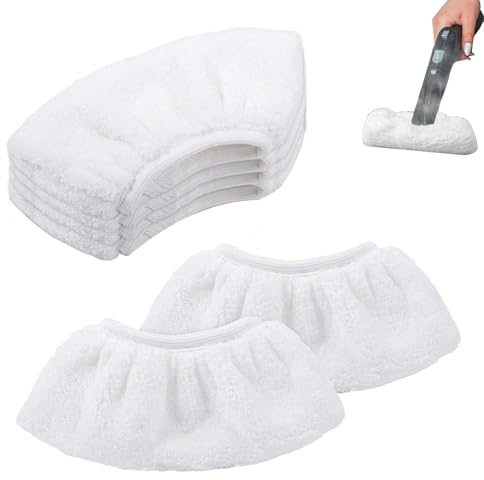 6 Pieces Microfiber Cloth Set Replacement Cover Cloths for Hand Steam Cleaner Microfiber Cloth Set Washable Compatible with Kärcher Steam Cleaners SC 1 SC 2 SC 3 SC 4 SC 5