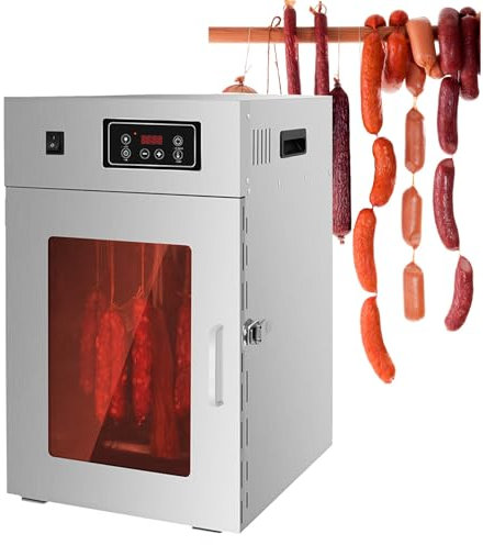 Secadora de alimentos comercial, secadora de carne y fruta, secadora con temporizador, ajuste de 30 a 90 ℃, deshidratación doméstica de alimentos de acero inoxidable para carne de res(Dryer 7kg at one