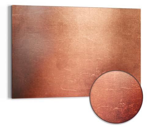 DEQORI Metall Magnettafel | 90x60 cm cm groß | Motiv Kupferplatte mit Kratzern | Whiteboard für alle Magnete | Magnetboard Wand-Tafel für Küche & Büro | Design Magnetwand Pinnwand magnetisch