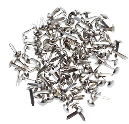 BELLIFFY 100 Stücke Mini Brads in Pastellfarben Runde Brads Für Scrapbooking Und Basteln Einfach Anzuwendende