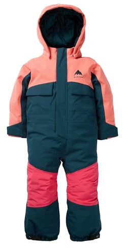 Burton Toddlers’ 2-Layer Insulated One Piece Snowsuit – Waterproof Winter Snowsuit for Boys & Girls – Peach Echo/Deep Emerald, Small