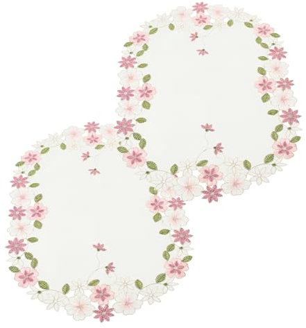 HOMOBABE 2pezzi Tovaglia Da Tavolo Quadrata in Raso Ricamata Design Cavo Set Per Tavolo Da Pranzo Per Natale e Riunioni Di Famiglia Protezione Superficie