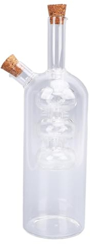 Olive Oil and Vinegar Dispenser 2 in 1 Glass Double Pourer Spout Oil and Vinegar Cruet Bottle Container for Kitchen Cooking (3)