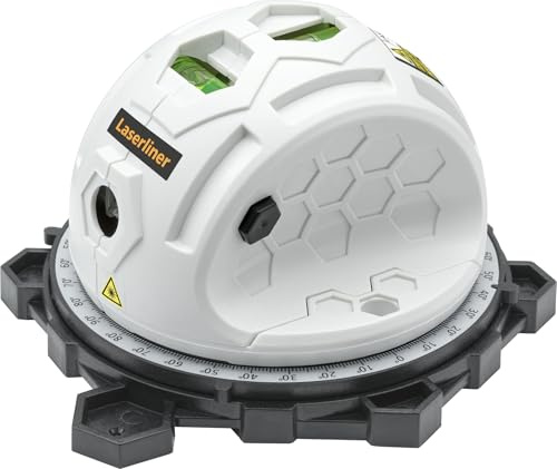 Laserliner SuperLine 2D 2-Achsen Laser-Wasserwaage Linienlaser | Horizontales & Vertikales Ausrichten, 360° Winkelskala, Haftmagnet & Pins zur Wandmontage, Beleuchtete Libelle