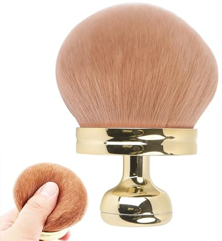 Taicols Extra Große Selbstbräunerpinsel, 3 Inch Breiter Kopf Ovaler Kabuki Make up Pinsel, Auf Gesicht, Beine Und Rücken Schminkpinsel Applicator, Selbstbräunender für Fundament Cream Puder (Gold)