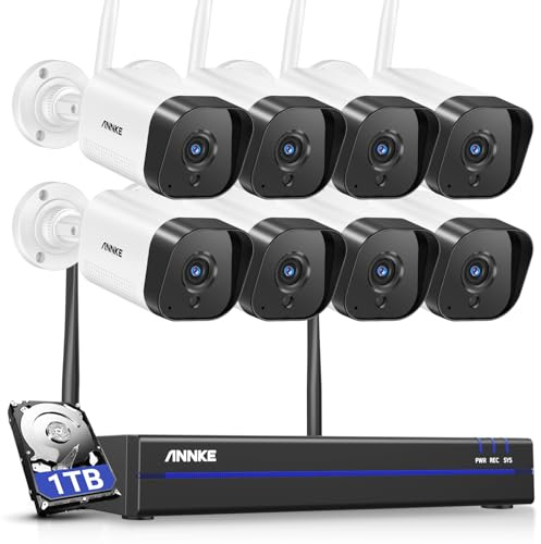 ANNKE 3MP Wireless Security Camera System, 5MP 10CH with 1TB HDD NVR and 8X 3MP IP Cameras, 2-Way Audio, Motion Detection, 100ft Night Vision, Remote Access, Home CCTV System for 24/7 Recording