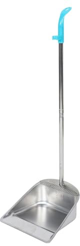 KICHOUSE Recogedor De Alta Resistencia con Mango Largo, De Acero Inoxidable, con, Vertical, para Interiores Y Exteriores, para Vestíbulos Y Oficinas.