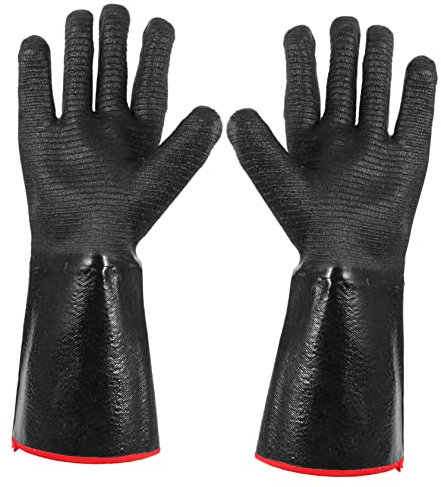 NUOBESTY Feuerfeste Neopren Grillhandschuhe Hitzebeständige Ölabweisende Verbrühungsschutzhandschuhe Für Outdoor Kochen Und Backen