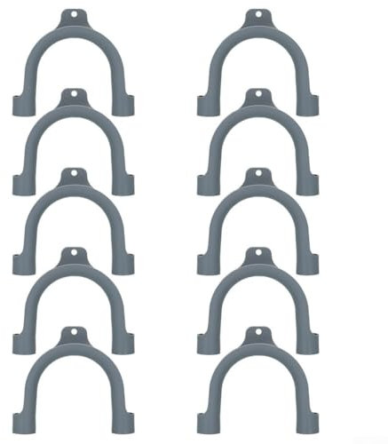 PP Drain Pipe Mounting Hook Secure U-Shape Hose Support Bracket Wall Mount Clip for Washing Machine Dishwasher Drainage System Drain Outlet Hose Hook(10Pcs)