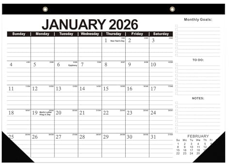 2026-2027 Kalender, Familien-Wandkalender, 18-monatige Planer, 43x30,5 cm, 18 Monatsformat, großzügiger Schreibraum, schlankes vertikales Layout, ideal für den Kühlschrank für den Heimkühlschrank