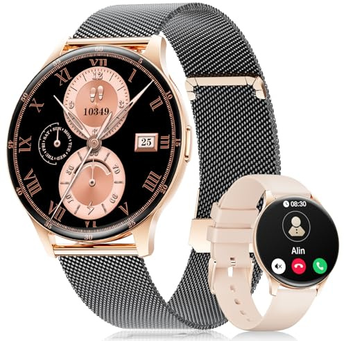 LIGE Montre Connectée avec Bluetooth Appels, 1.43 AMOLED Smartwatch Femme, Montre Femme Connectée avec 120+Modes Fitness Activity Tracker, IP68 Waterproof Smart Watch Sommeil Moniteur Android iOS