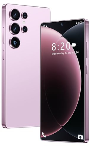 Smartphone S26 Ultra sbloccato, telefoni cellulari Android 14, telefoni cellulari da 16GB e 1TB, schermo HD da 7,3, doppia SIM, fotocamera da 108MP 72MP, 8000 mAh e penna integrata,Pink-1TB