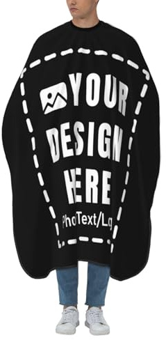 Custom Barber Cape with Image Personalised Hairdressing Gown Custom Haircut Cape for Unisex Design Your Add Text Logo Photo Hairdressing Capes Custom Gifts for Adult Perfect for Hairstylists