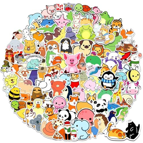 100 PCS Animal Stickers for Children Jungle Animals Stickers for Water Bottles Laptop Scrapbook Decor Jungle Farm Marine Theme Mix Safe Non-Fade Party Supplies & Classroom Rewards