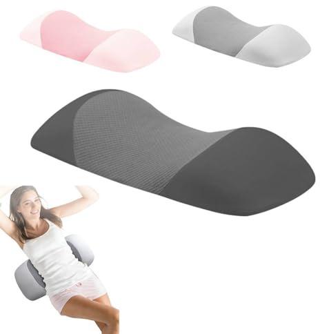 Yunrui nova Spine pro rückenschmerzkissen, Orthopädisches Lordosestützkissen mit Memory Schaum, Lendenwirbelstütze für Bürostuhl, Auto, Bett und Sofa, Atmungsaktive Abdeckung, Schwarz (Dunkelgrau)