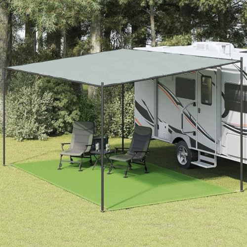 Zeltteppich Hellgrün 300x500 cm, atmungsaktiver Outdoor Teppich aus robustem HDPE für Camping, Vorzelt, Wohnwagen und Terrasse