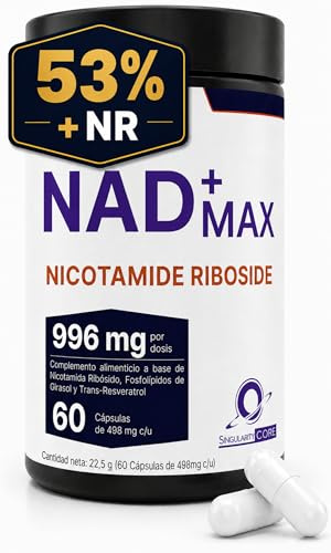 Singularity Core NAD+ Resvératrol Complex 996mg - 30 jours - Supplément avec Technologie Liposomale et Phospholipides - NR comme Alternative NMN - Soutien Métabolisme Energétique avec