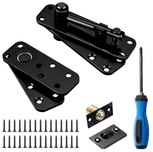 Rebanky Charnière Porte Secrète Bibliothèque, Pivot 360°, Charge 260 kg | Charnière porte Secrete pour Porte Cachée ou Armoire; Vérifier Dimensions, Sens D'ouverture et Support Avant Montage
