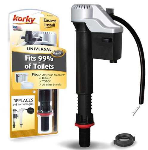 Korky QuietFILL Platinum Toilet Fill Valve - Universal Fits 99% of Toilets - Easy Height Adjust for Fast Install, 528MP