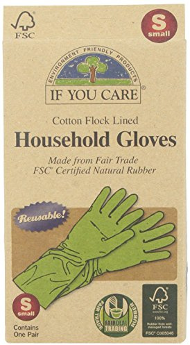 If You Care Small Cotton Flock Lined Household Gloves 1 Pair