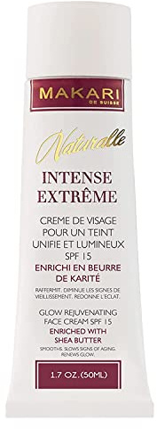 Makari Naturalle Intensive Extreme Lightening ansiktskräm 1,7 oz – fuktgivande och toning kräm med sheasmör & SPF 15 – anti-aging & blekbehandling för mörka fläckar, akneärr
