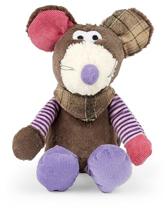 Mousehouse Gifts Maus Kuscheltier Plüschtier Stofftier mit Halstuch und Schnurrhaare 31cm