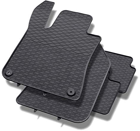 Mossa - Gummifußmatten Auto kompatibel mit Peugeot 308 SW (2013-2021) schwarz Gummimatten Gummi Fußmatten