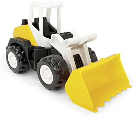Wader 35364 - Tech Truck Radlader mit Frontschaufel, Stabiler Bagger mit Stahlachsen, ca. 26 x 14,5 x 19 cm groß, gelb, ab 12 Monaten, kreatives Spielen